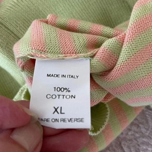 Paul Stuart Cotton Striped Crewneck Sweater luxury preppy layers ultra soft - Picture 8 of 9